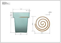 Vase in glass - metal material - by MLD